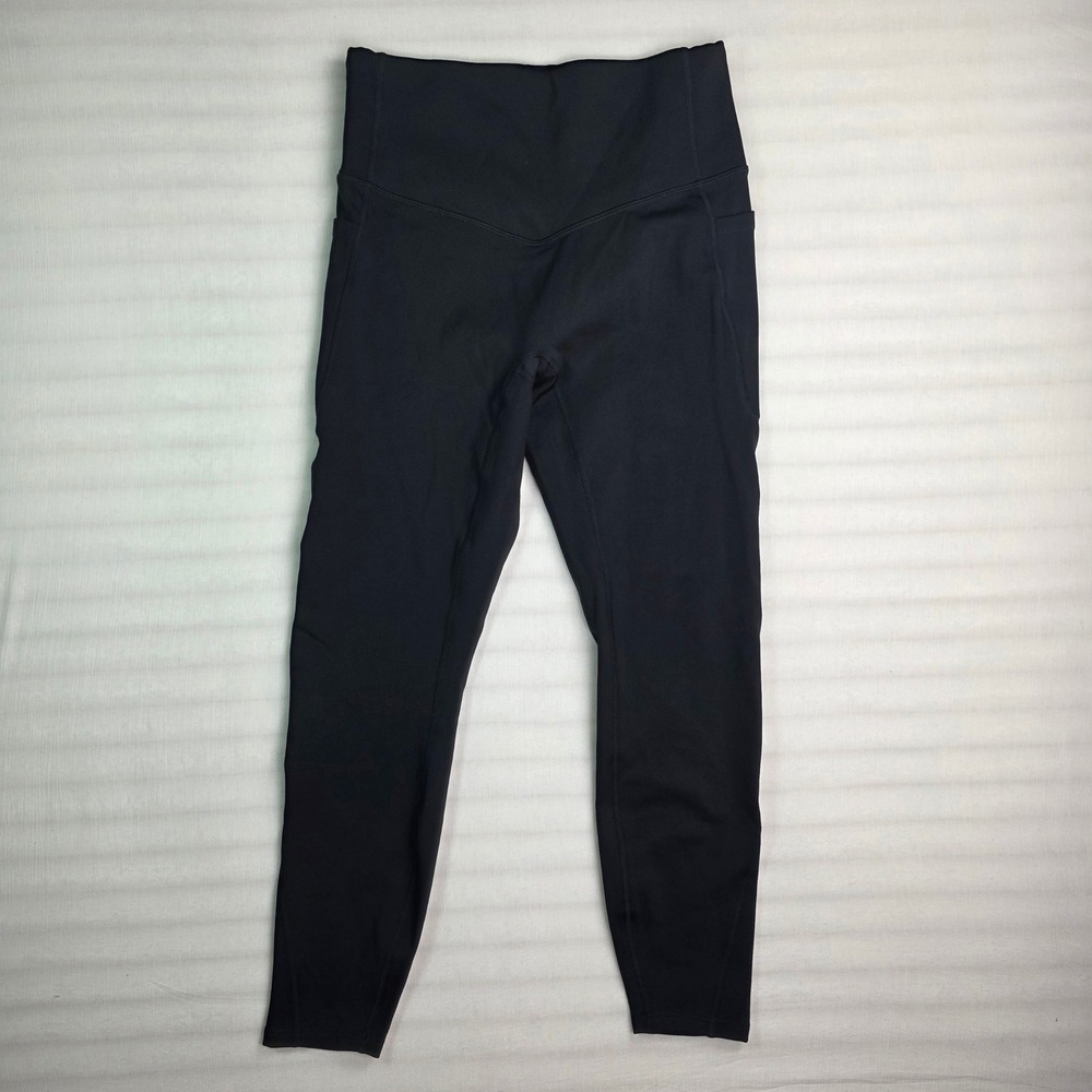 Halara Fleece Lined High Waisted Leggings Black Side Pockets Womens Size Medium